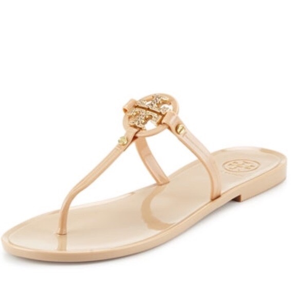tory burch white jelly sandals